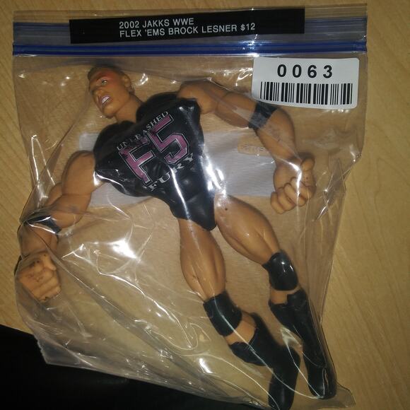 2002 Jakks WWE Flex 'Ems Brock Lesnar Wrestling Figure Bendee WWF - Picture 1 of 3